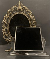 Brass Picture Frame (16”) & Chrome Mirror