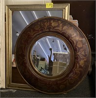 Mirrors, 29x40in and 32in diameter 
(Bidding 1x
