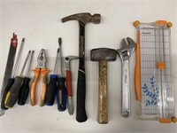 LOT ASSORTED TOOLS - HUSKY HAMMER, SMALL SLEDGE,