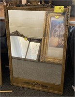Art Deco Framed Mirror, 24x43in