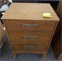 Wood and Plastic 3 Drawer Cabinet, 20x17x32in