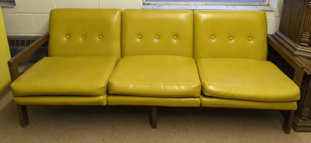 Mid Century (Mustard) 3-Seat Sofa (76"×30"×30")