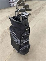 BAGBOY GOLF BAG WITH TAYLORMADE IRONS