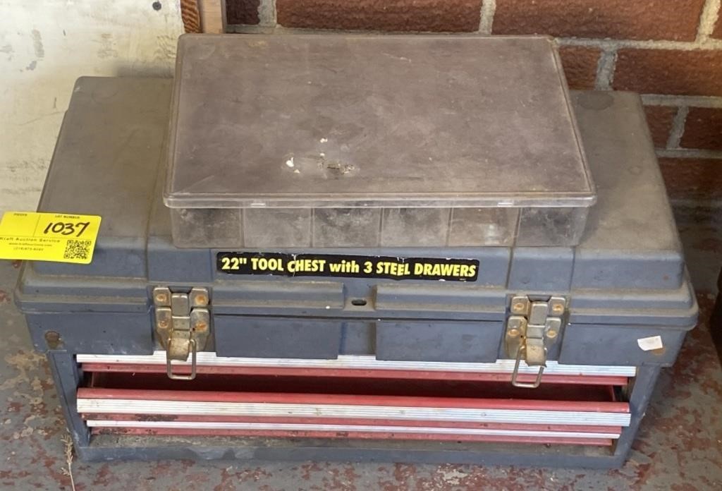 22in Tool Chest with 3 Steel Drawers