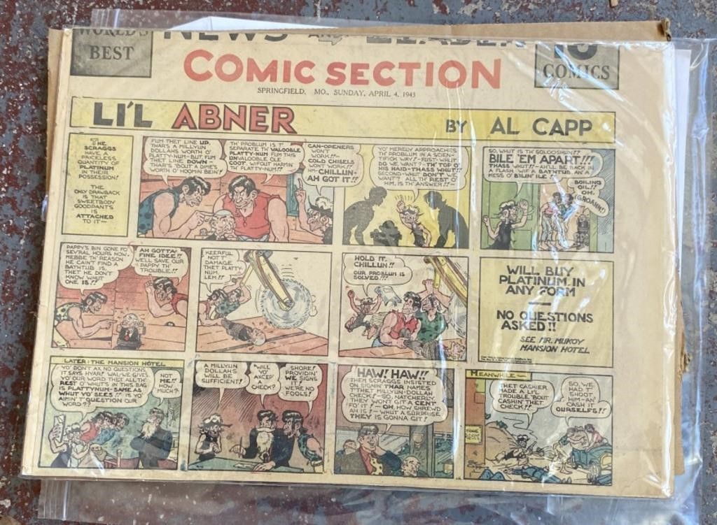 1943 Lil Abner Newspaper Comic