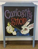 Wooden "Curiosity Stop" Hand Painted Sign