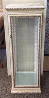 Heavy 1 Door Display Case W/ Marble Top & Glass