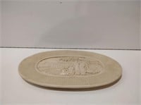 Carved Faux Ivory Japanese Dish
