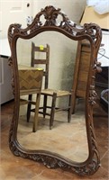 Wooden Hand Carved Wall Hanging Mirror (28"×43")