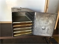 Aluminum cabinet with racks and trays