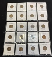Collection Of 20 Wheat Pennies 1918-1957
