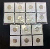 14 Old Jefferson Nickels 1939-1959