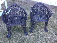 Ornate cast iron chairs