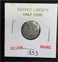 1853 Seated Liberty Half Dime
