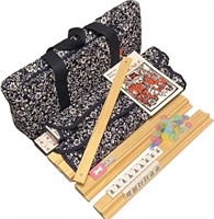 Mahjong Set 166 Tiles, Wood Pusher