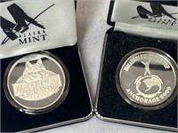 2x 1oz Silver Medals From Alaska Mint