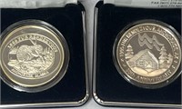 2x 1oz Silver Fur Rondy Medals 1986/95