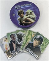 5x Metal Star Wars Trading Cards With Tin