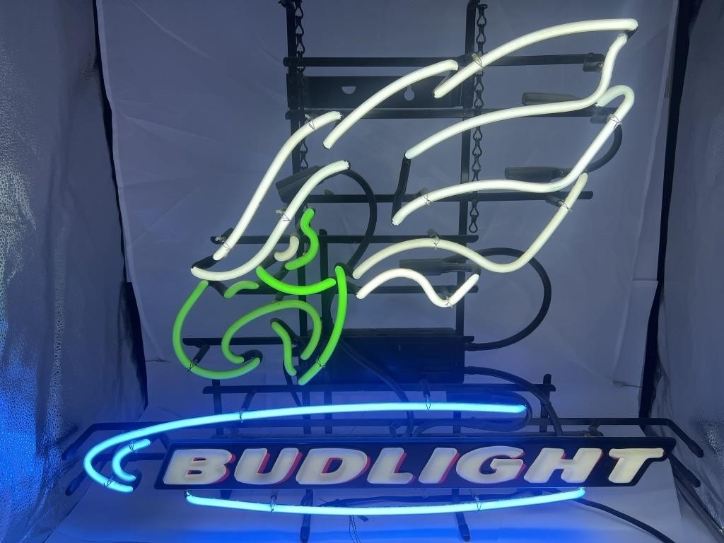 Budlight Philadelphia Eagles Neon Beer Sign
