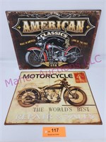 (2) Motorcycle Signs