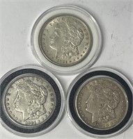 3x 1921 Morgan Silver Dollars