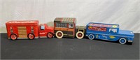3 Collectible Tin Cars; Coke, Hersheys, Sears