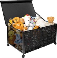 70L Toy Chest with Lid - Matt Black