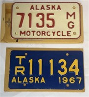 2x Alaska License Plates; Mint