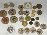 Collection of 28 Alaskan Tokens & Nickels