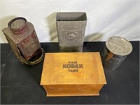Kodak Developing Lot; Dark Room Lantern & Tanks