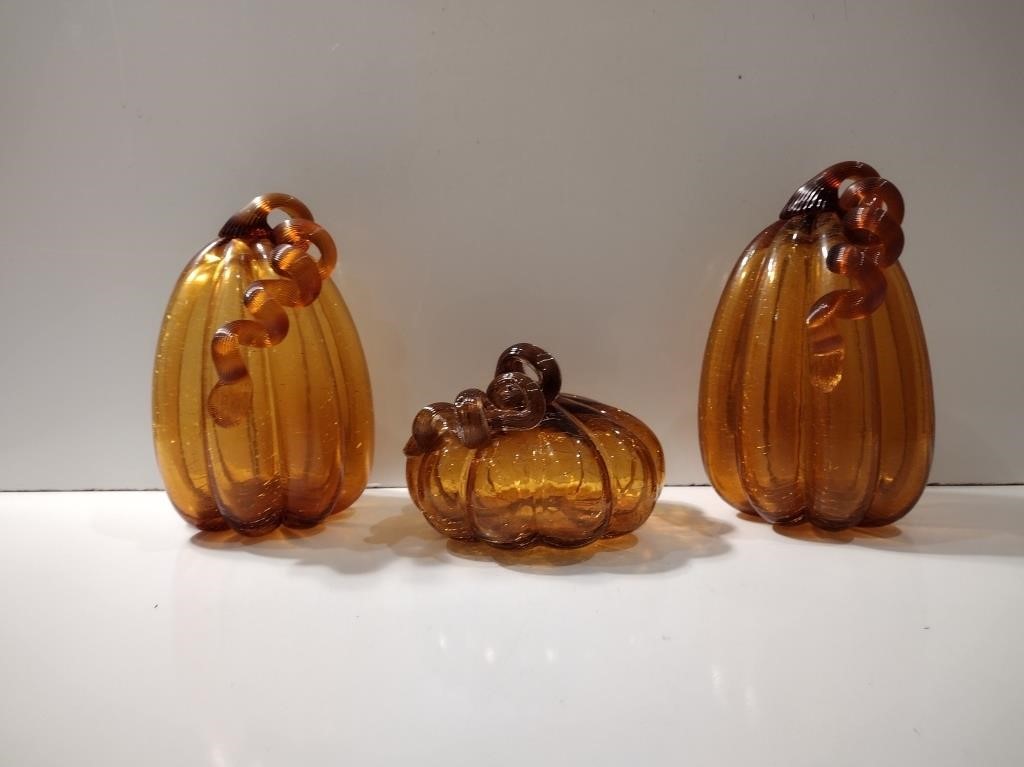 Hand Blown Art Glass Pumpkins