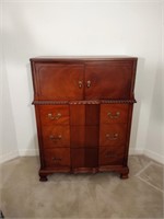 Antique Cherry Dresser on Wood Casters