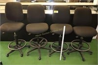 4 black counter height office chairs