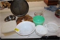 Stainless bowls, kitchen items