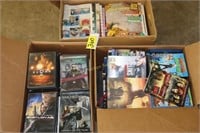 2 boxes DVD's & crochet books