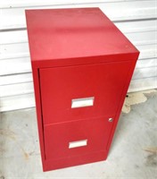 Filing cabinet red two drawers with keys