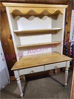 2-pc Table/Hutch Off White/Oak