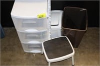 Step Stool, Storage, & Waste Basket