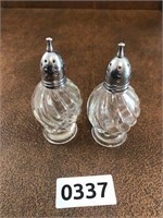 Salt and pepper as pictured Glass/ metal tops