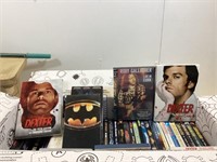 Assortment DVDs and VHS tapes