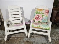 (2) Plastic Rocking Chairs Outdoor