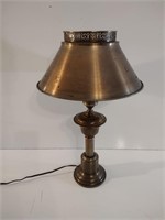 Vintage Brass Table Lamp w/ Metal Shade