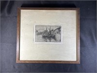 "Boats" Etching by Bertha E. Jaques