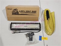 LED Light Bar, Tow Strap