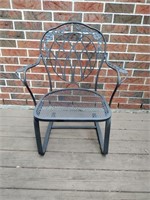 Black Iron Patio Rocking Arm Chair