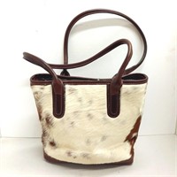 Genuine leather cow hide handbag purse bag