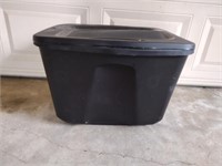 Plastic Tote of Cleaning/Moving Supplies