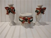 Fitz & Floyd Ceramic Candle Holders