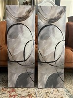 Allegro Gray Abstract Canvas Wall Art Decor