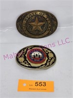 Belt Buckles Brass State of Texas, '78 Tractor